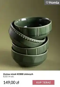 Homla Zestaw misek Kobbi zielonych 0,55 l 4 szt. Homla oferta