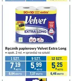 Makro Ręcznik papierowy Velvet Extra Long 2-pak oferta