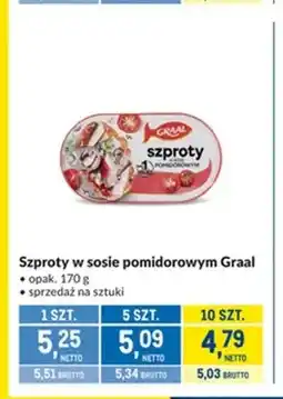 Makro Szproty w sosie pomidorowym Graal oferta