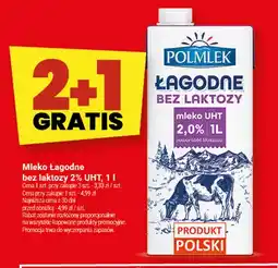 Twój Market Mleko UHT Łagodne bez laktozy Polmlek 2% oferta