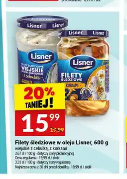 Twój Market Filety śledziowe w oleju wiejskie z cebulką Lisner oferta