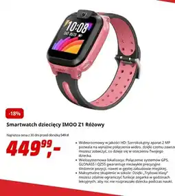 Media Markt Smartwatch dziecięcy Imoo Z1 różowy oferta