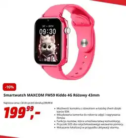 Media Markt Smartwatch Maxcom FW59 Kiddo 4 g różowy 43 mm oferta