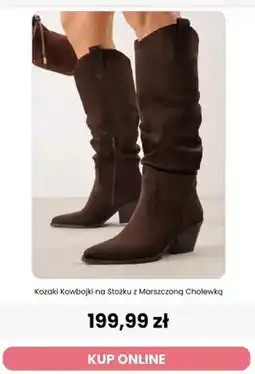 Renee Kozaki kowbojki na stożku z marszczoną cholewką Renee oferta