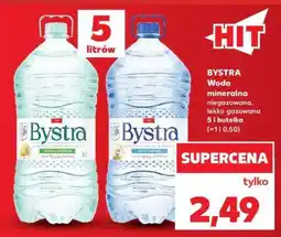Kaufland BYSTRA Woda mineralna niegazowana, lekko gazowana 5 l butelka oferta