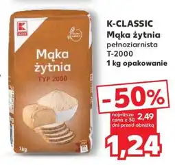 Kaufland K-CLASSIC Mąka żytnia pełnoziarnista T-2000 oferta