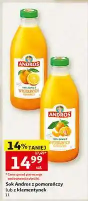 Auchan Sok Andros z pomarańczy lub z klementynek oferta