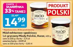 Auchan Miód nektarowo-spadziowy lub gryczany Miod Polskie, Huzar oferta