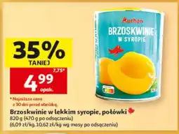 Auchan Brzoskwinie w lekkim syropie, połówki oferta