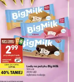 Delikatesy Centrum Lody na patyku Big Milk Toffi oferta