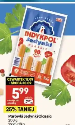 Delikatesy Centrum Parówki Jedynki Classic Indykpol oferta