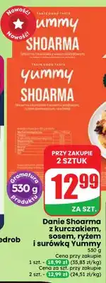 Dino Danie Shoarma z kurczakiem, sosem, ryżem i surówką Yummy oferta