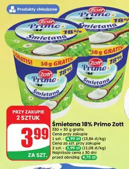 Dino Śmietana Primo Zott 18% oferta