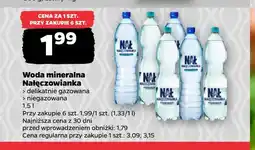 Netto Woda mineralna gazowana delikatnie Nałęczowianka oferta