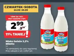 Netto Mleko świeże Miletto 3,2% oferta