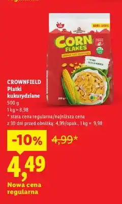 Lidl Płatki kukurydziane Crownfield oferta