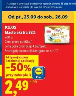 Lidl Masło ekstra Pilos 83% oferta