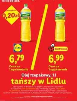 Lidl Olej rzepakowy Kujawski oferta