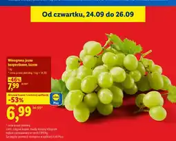 Lidl Winogrona jasne bezpestkowe oferta