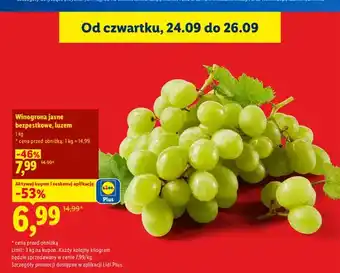 Winogrona jasne bezpestkowe