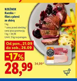 Lidl Kaczka filet z piersi ze skórą Rzeźnik oferta