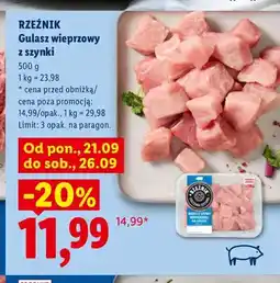 Lidl Gulasz wieprzowy z szynki Rzeźnik oferta