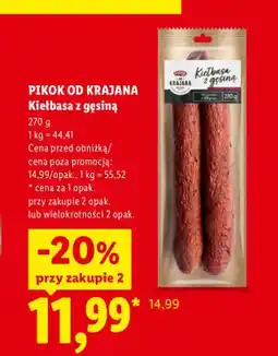 Lidl Kiełbasa z gęsiną Pikok Od Krajana oferta