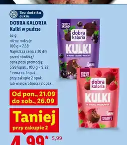 Lidl Kulki w pudrze z czarnej porzeczki Dobra Kaloria oferta