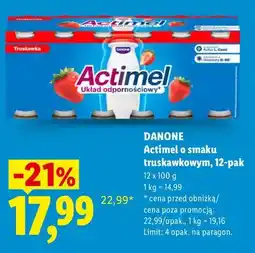 Lidl Actimel o smaku truskawkowym 12-pak Danone oferta