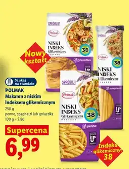 Lidl Makaron z niskim indeksem glikemicznym penne Polmak oferta