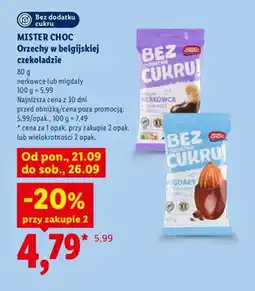 Lidl Orzechy w belgijskiej czekoladzie nerkowce Mister Choc oferta