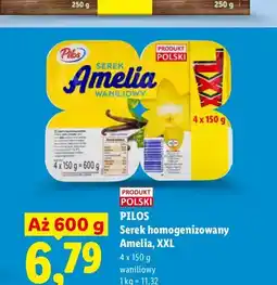 Lidl Serek homogenizowany Amelia waniliowy 4-pak XXL Pilos oferta