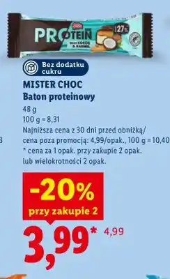 Lidl Baton proteinowy Mister Choc oferta