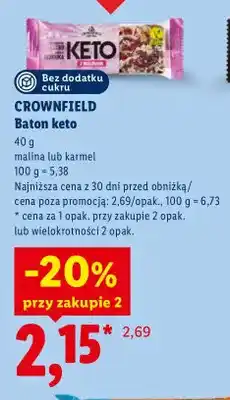 Lidl Baton keto malina Crownfield oferta