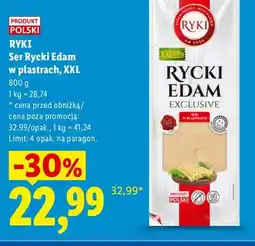 Lidl Ser Rycki Edam w plastrach XXL Ryki oferta