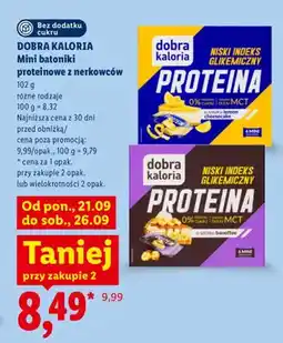 Lidl Mini batoniki proteinowe z nerkowców o smaku lemon cheesecake Dobra Kaloria oferta