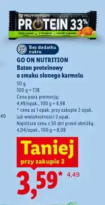Lidl Baton proteinowy o smaku słonego karmelu Go On Nutrition oferta