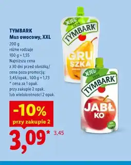 Lidl Mus owocowy XXL gruszka Tymbark oferta