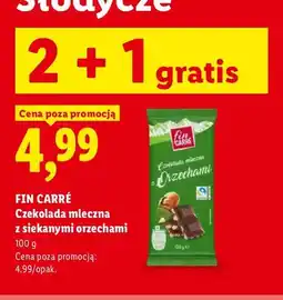 Lidl Czekolada mleczna z siekanymi orzechami Fin Carré oferta