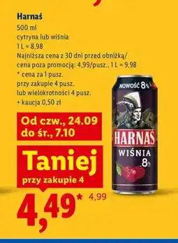 Lidl Piwo Harnaś cytryna oferta