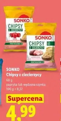 Lidl Chipsy z ciecierzycy papryka Sonko oferta