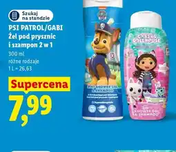 Lidl Żel pod prysznic i szampon 2 w 1 Psi Patrol/Gabi oferta