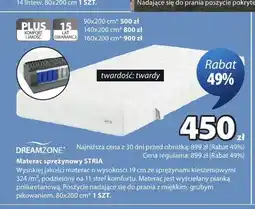 JYSK Materac sprężynowy Dreamzone Stria 80x200 cm oferta