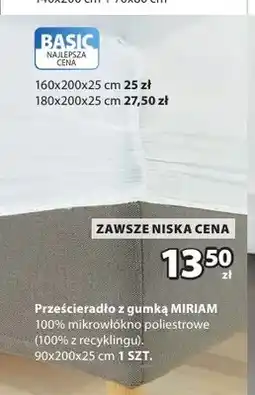 JYSK Prześcieradło z gumką Miriam 90x200x25 cm oferta