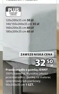 JYSK Prześcieradło z gumką Jenny 90x200x35 cm oferta