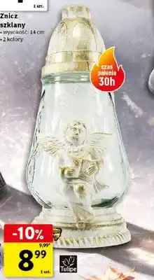 Intermarche Znicz szklany z dekorem Tulipe oferta