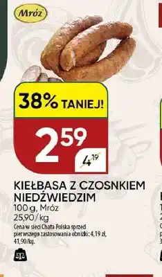 Chata Polska Kiełbasa z czosnkiem niedźwiedzim Mróz oferta