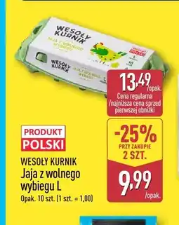 ALDI Jajka kurze z wolnego wybiegu L Wesoły Kurnik oferta