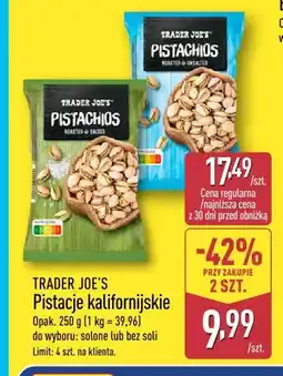 ALDI Pistacje kalifornijskie solone Trader Joe's oferta