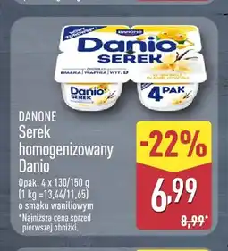 ALDI Serek homogenizowany Danio o smaku waniliowym 4-pak oferta
